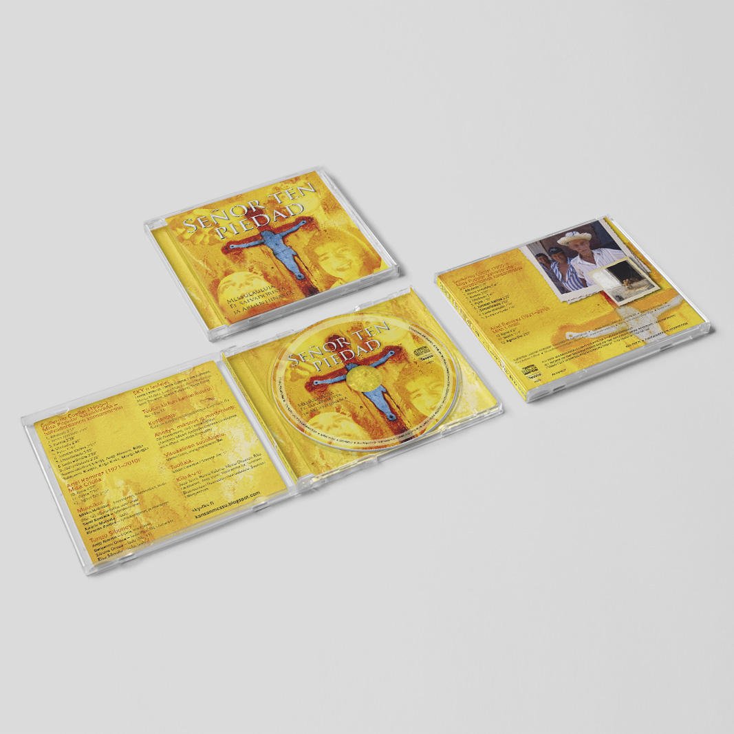 Suomen Kristillisen Ylioppilasliiton CD:lle levynkansisuunnittelu. (Messulauluja El Salvadorista ja Argentiinasta, 2012)